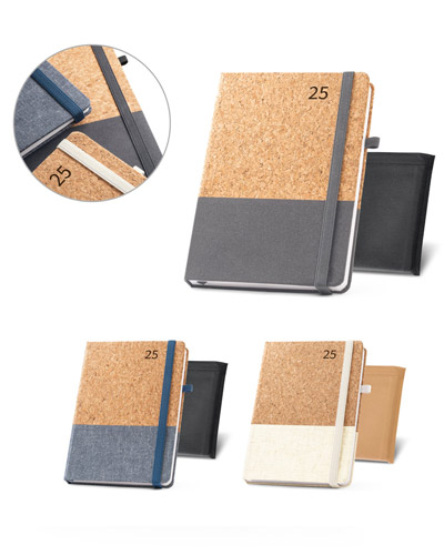 Agenda em Cortica e Linho Personalizada