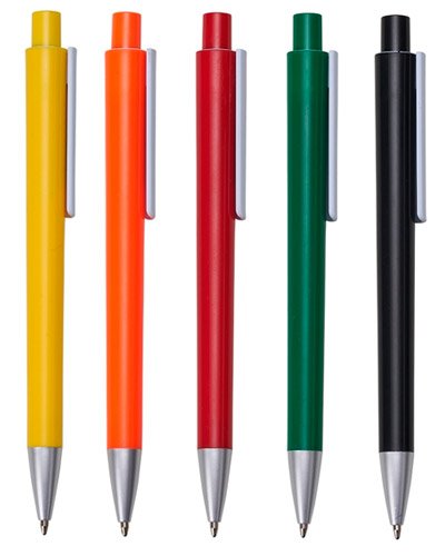 CANETA COM CLIP COLORIDO PERSONALIZADA