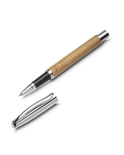Caneta de Metal com Detalhes em Bambu Personalizada