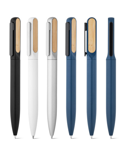 CANETA ESFEROGRAFICA EM BAMBU E ALUMINIO PERSONALIZADA