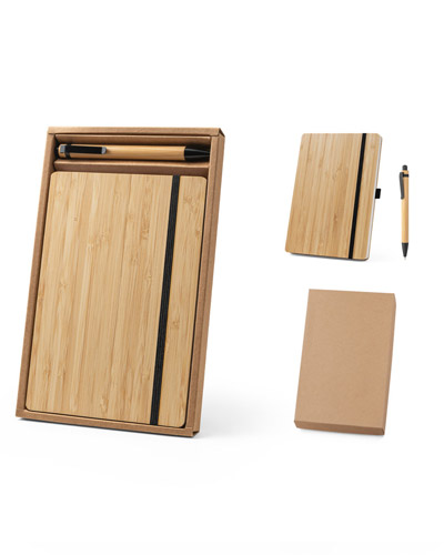 Conjunto de caderno A5 em bambu Personalizado