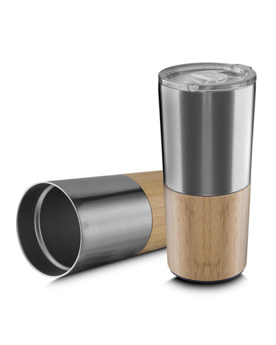 Copo de Inox e Bambu Personalizado