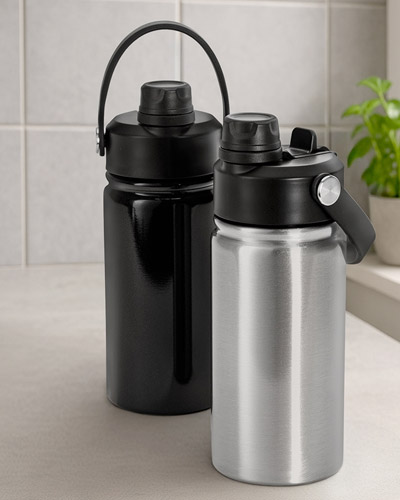 Garrafa termica com gravaÃ§Ã£o laser corporativa