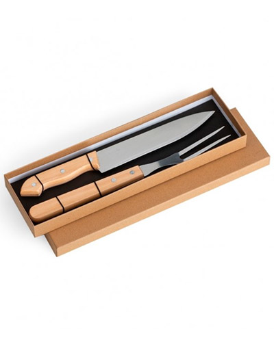 KIT CHURRASCO EM BAMBU 2 PECAS PERSONALIZADO