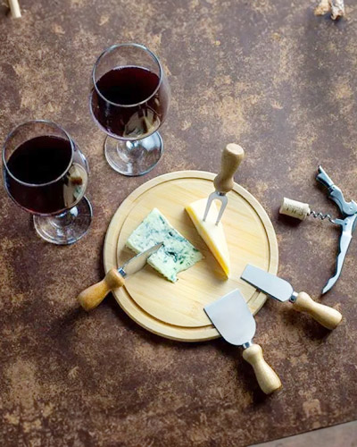 Kit Queijo e vinho Personalizado com Abridor e Saca Rolhas
