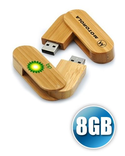 Pen drive 8 gb Bambu GiratÃ³rio Personalizado