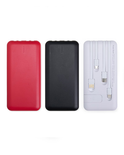 Power Bank com Cabos Embutidos Personalizado