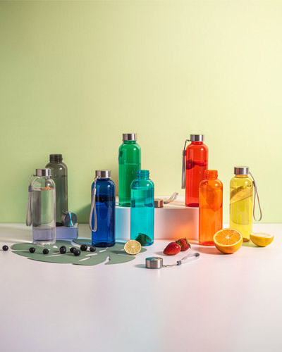 Squeeze em Pet com Tampa em Aco Inox Personalizado